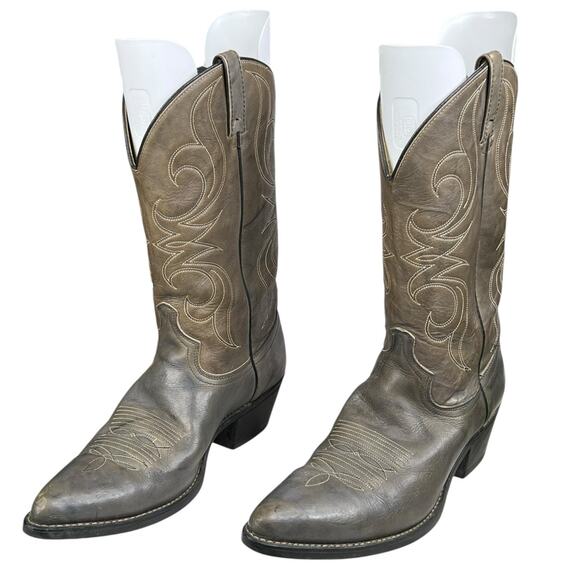 Vintage Acme Men\'s Green Grey Marbled Western Cowboy Boot Size US 10 D main image 2